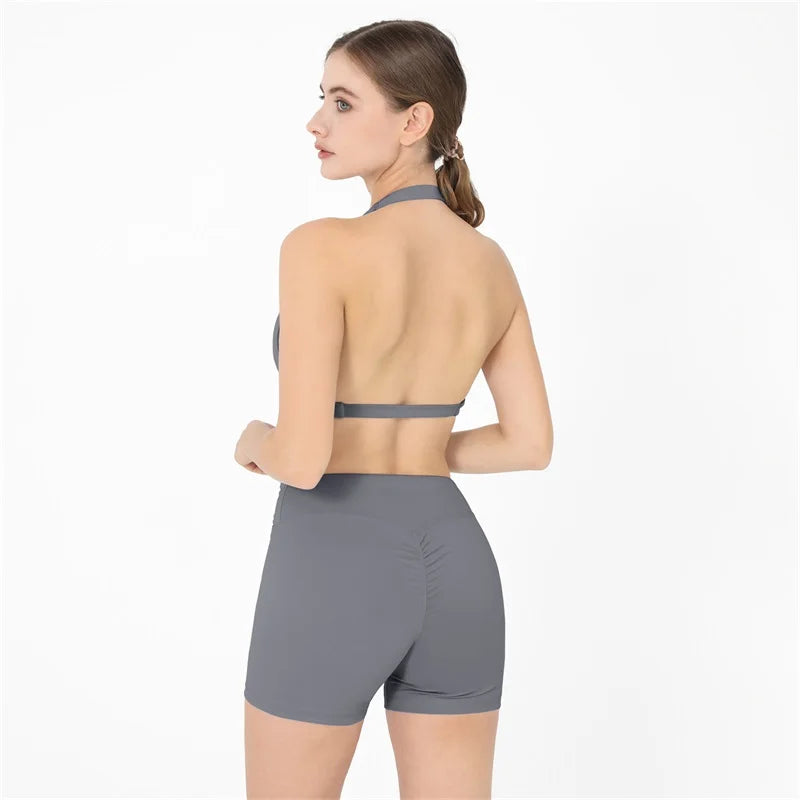 Butt Lifting Sports Set Shorts Gym Exercise Clothes Women's Yoga Suit For Fitness Short and Underwear Training Workout Tracksuit