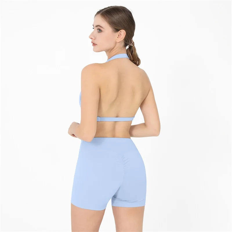 Butt Lifting Sports Set Shorts Gym Exercise Clothes Women's Yoga Suit For Fitness Short and Underwear Training Workout Tracksuit