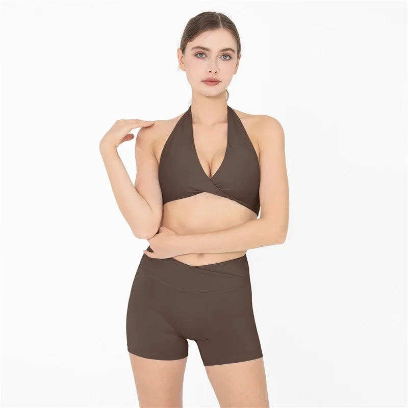 Butt Lifting Sports Set Shorts Gym Exercise Clothes Women's Yoga Suit For Fitness Short and Underwear Training Workout Tracksuit