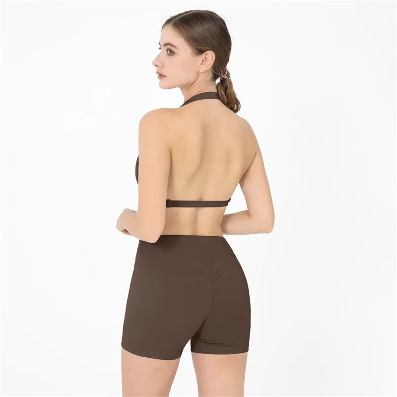 Butt Lifting Sports Set Shorts Gym Exercise Clothes Women's Yoga Suit For Fitness Short and Underwear Training Workout Tracksuit